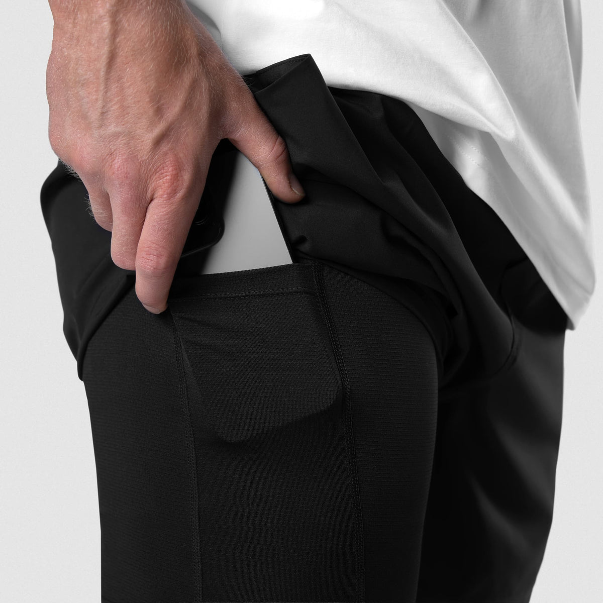 Axis 6" Lined Shorts - Black/Black pocket detail
