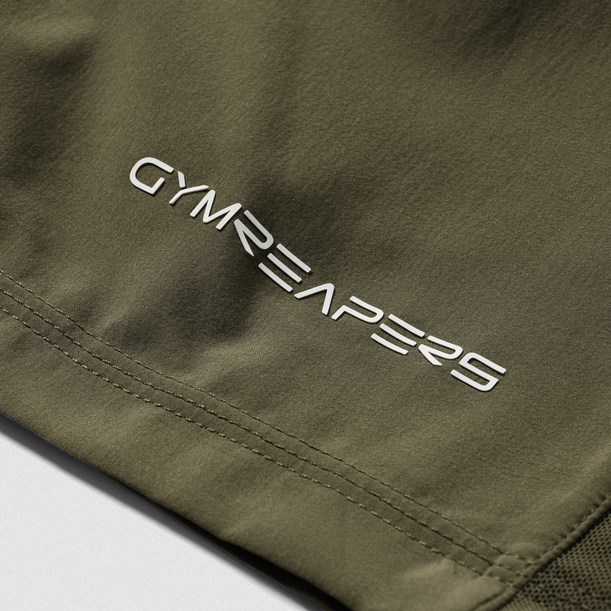 Axis 6" Lined Shorts - OD Green Gymreapers logo detail