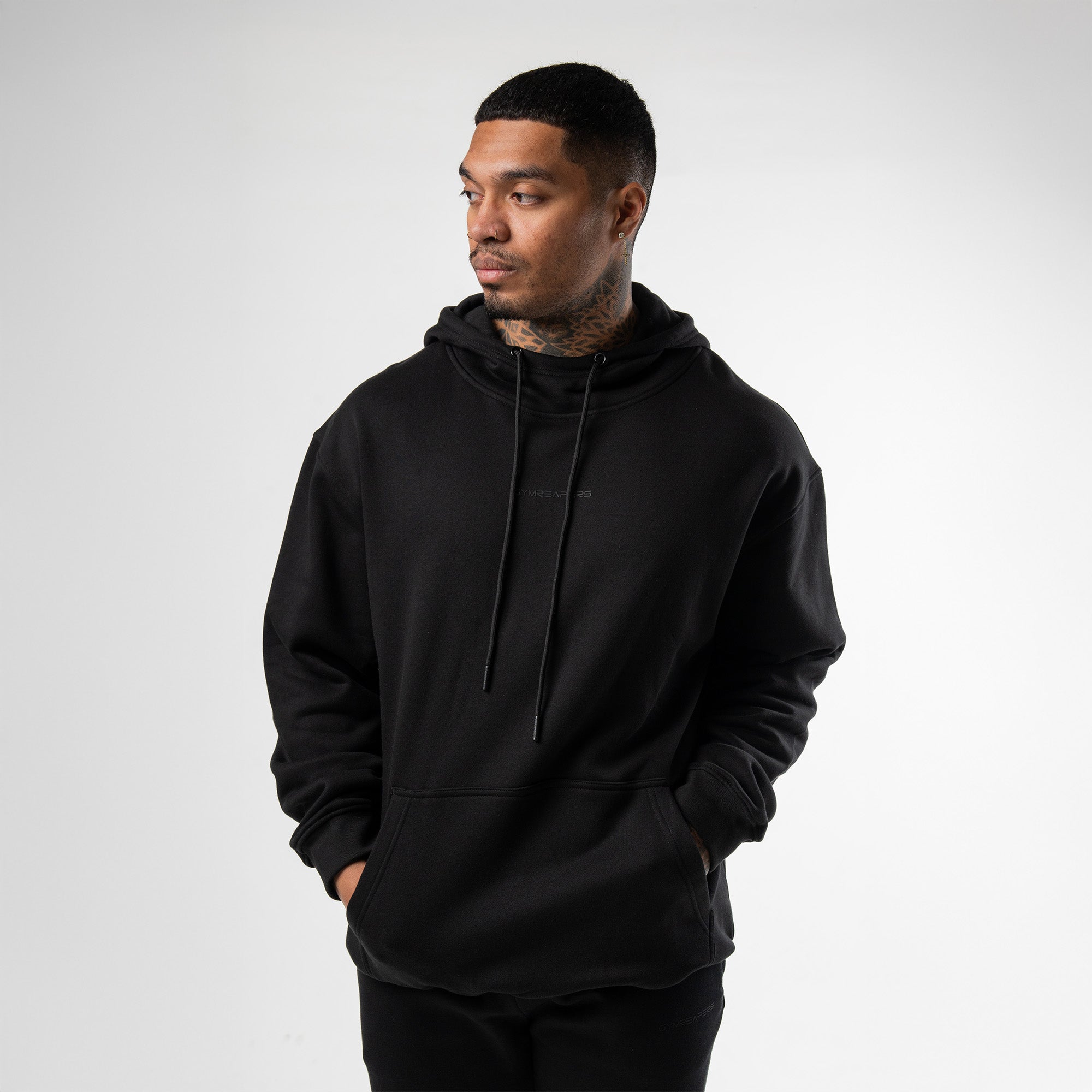 athlete wearing axis mockneck hoodie front view