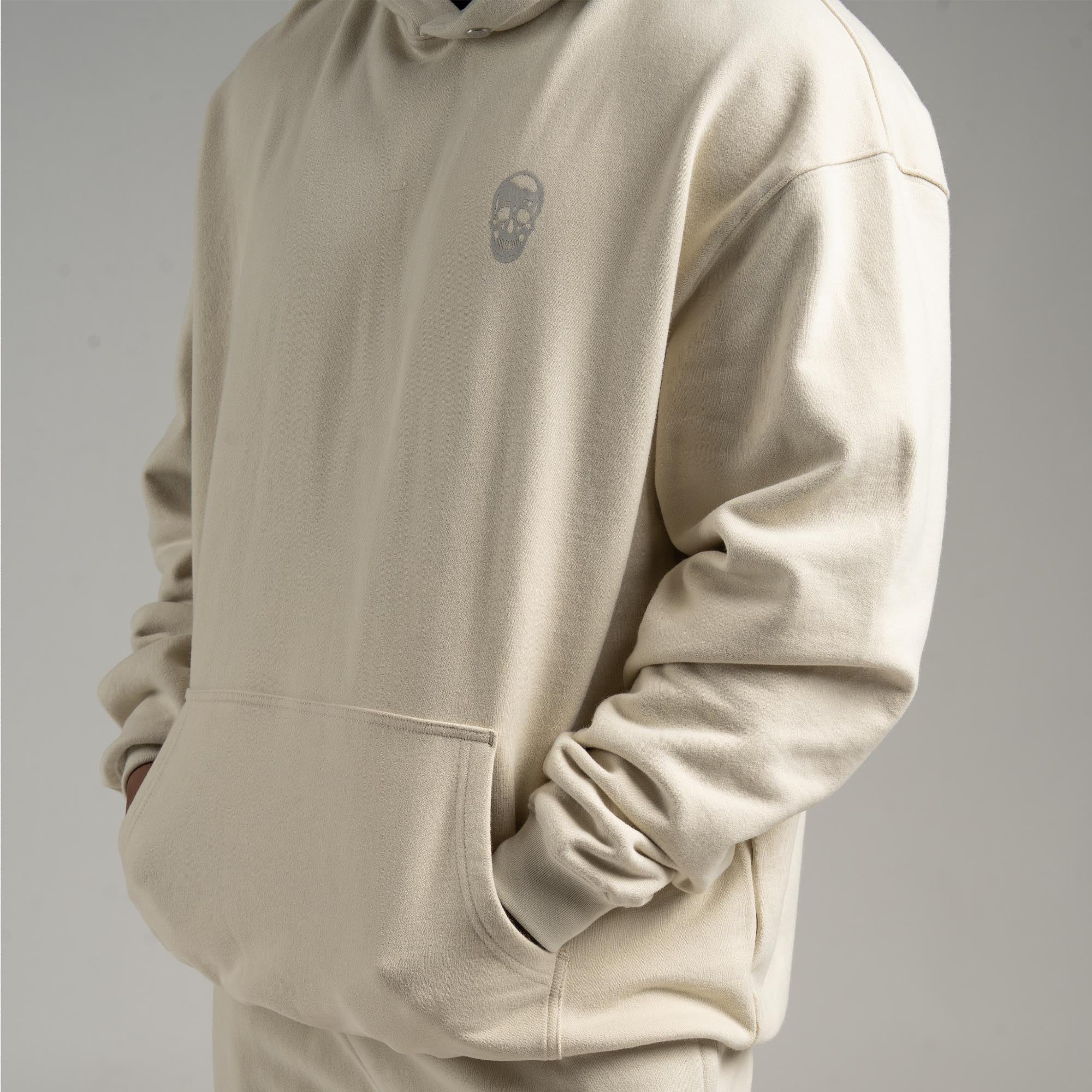 Athlete wearing Bone Heavyweight Hoodie side view