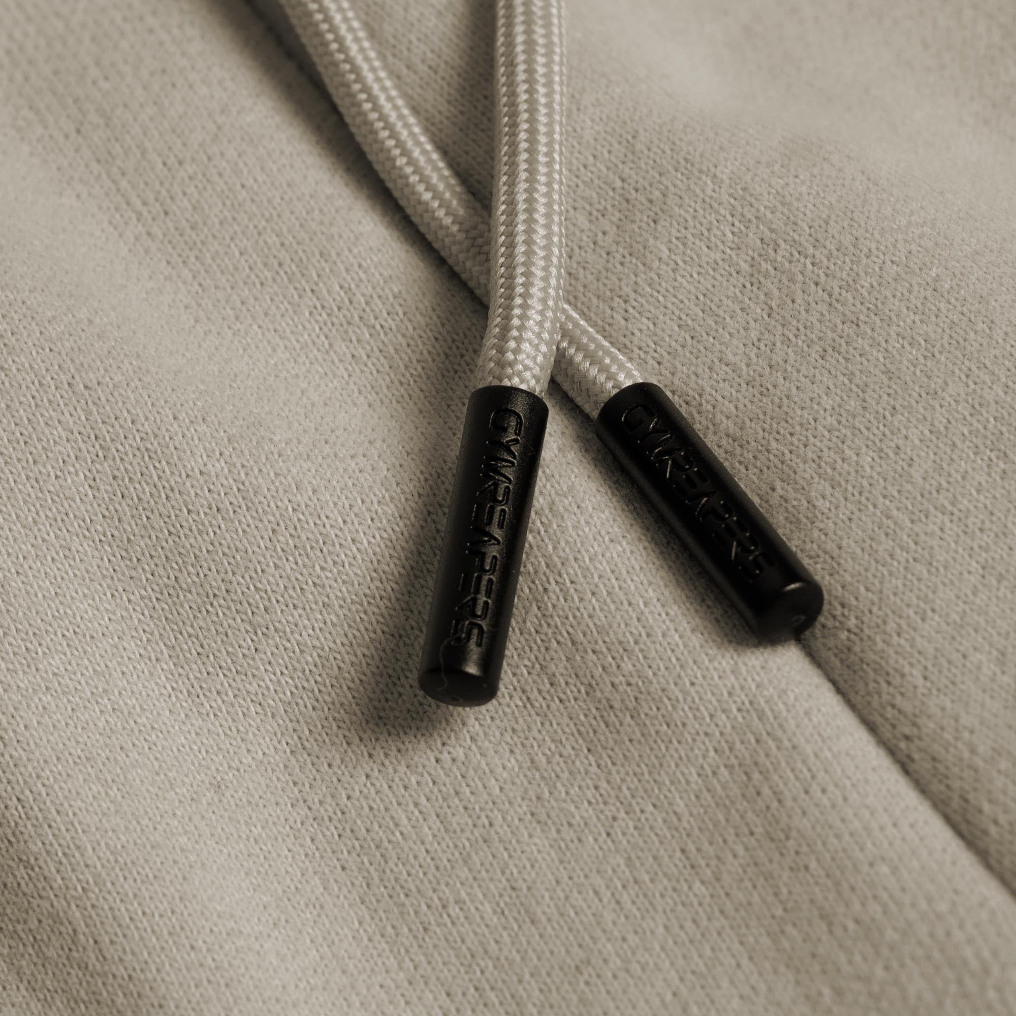 Bone heavyweight jogger close up shot of branded aglets
