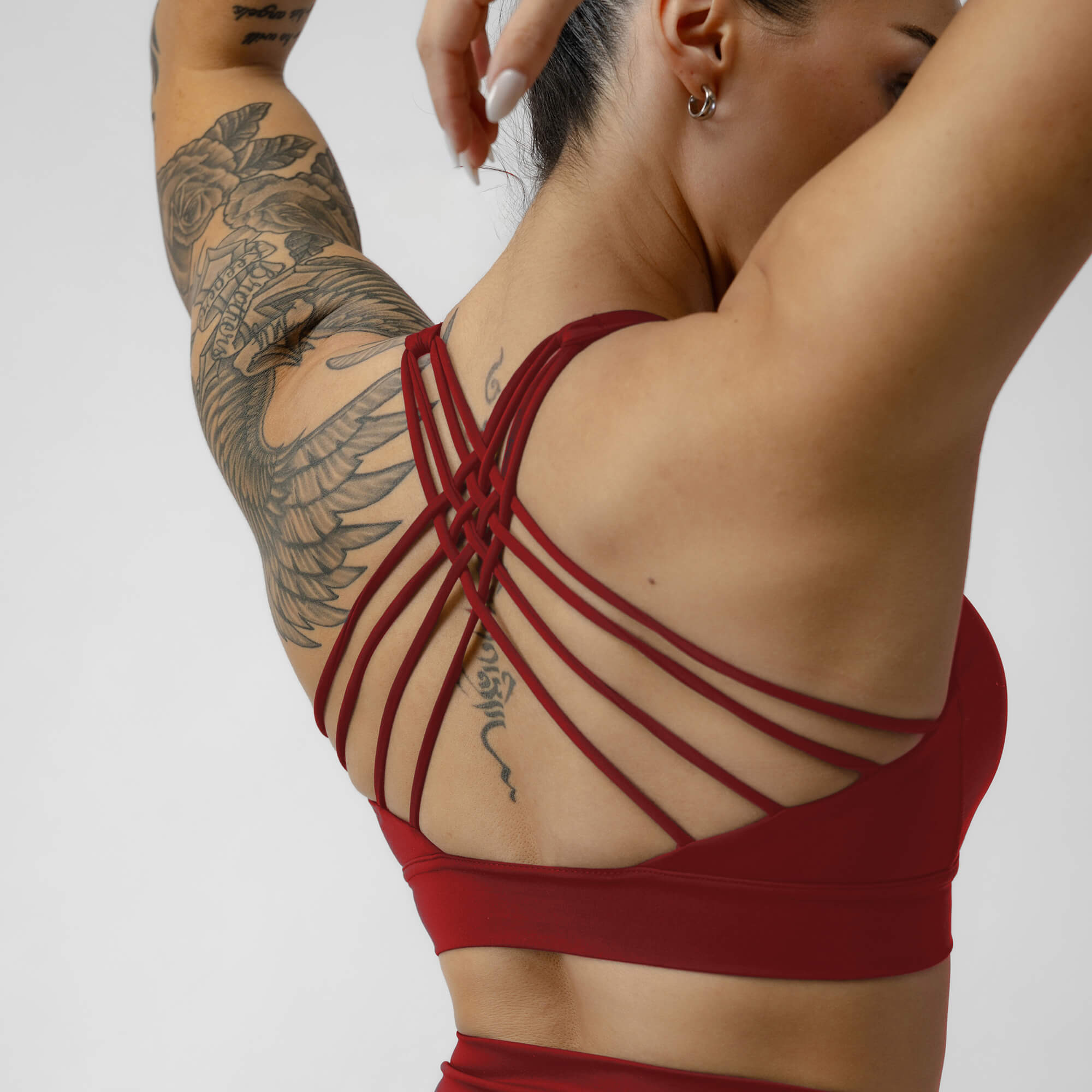 ember red combat bra back