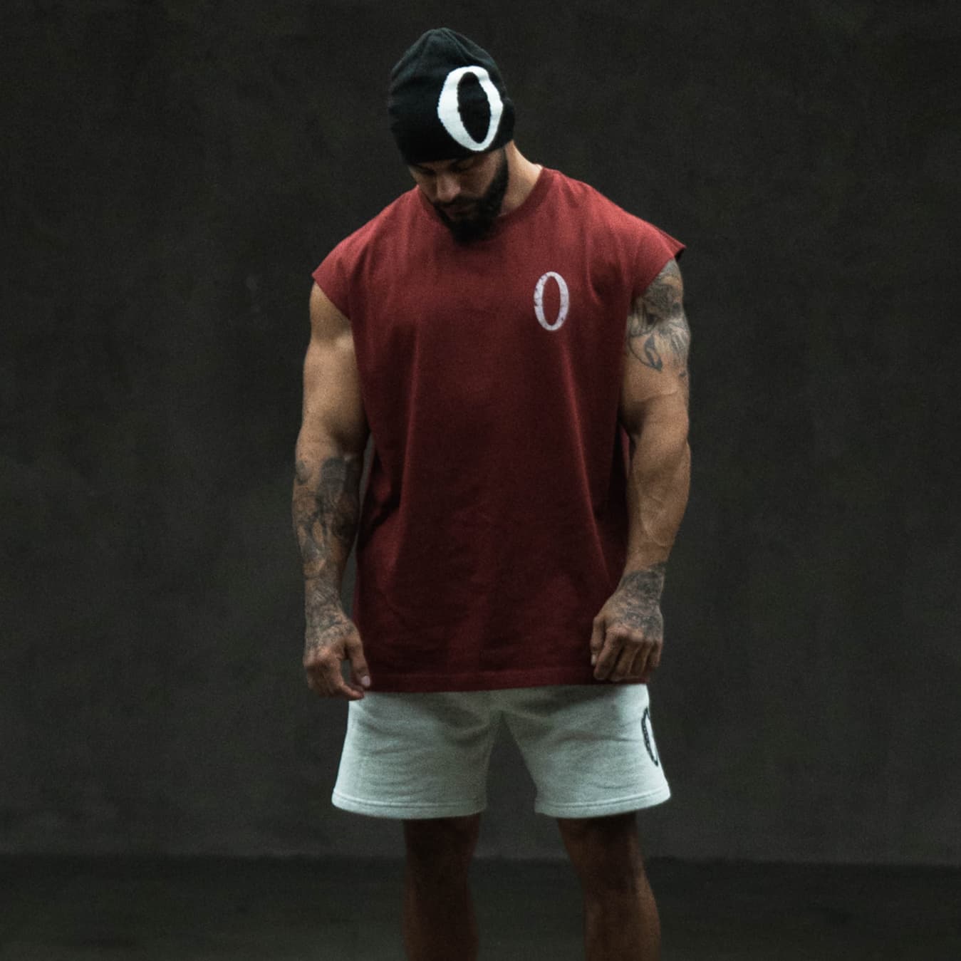 Olympia Skull Cap on athlete full body shot