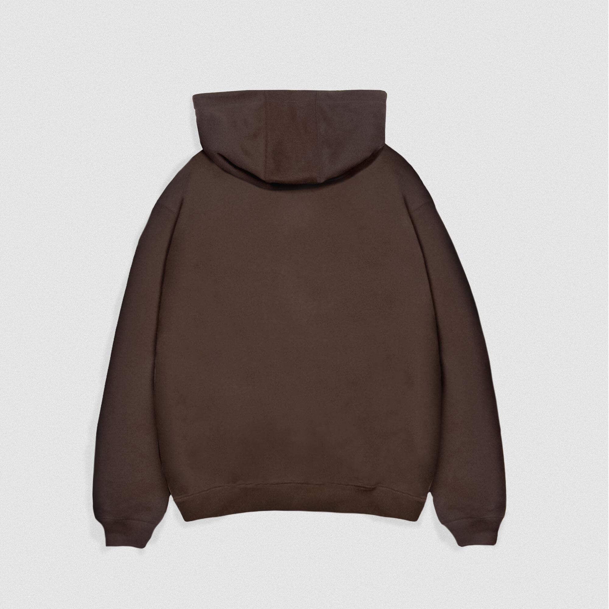 Toffee Heavyweight Hoodie lay flat back view