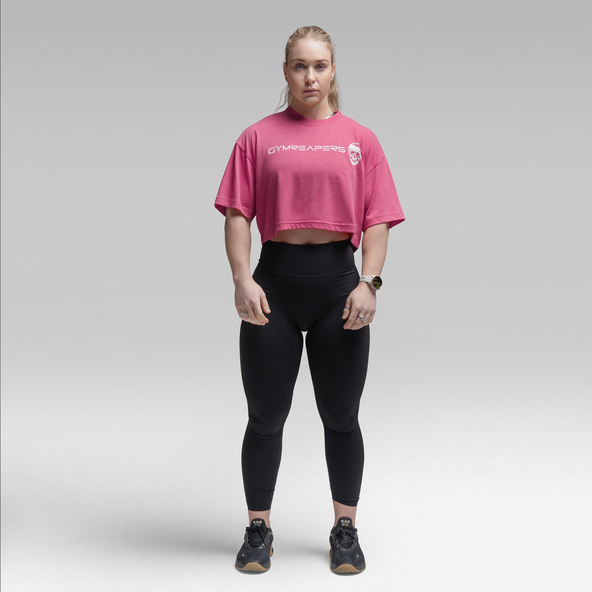 Active Tri-Blend Cropped Tee - Miami/White