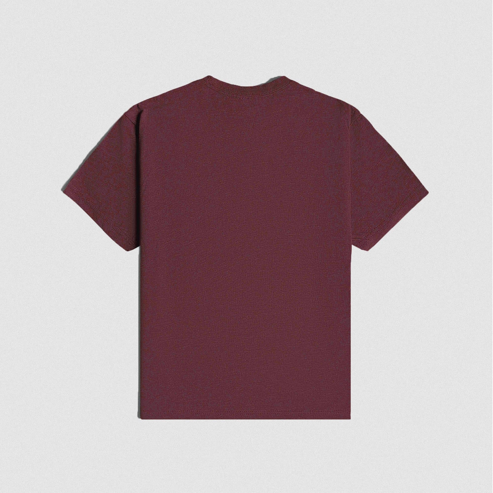 Wine Basic Shirt lay flat shot back view