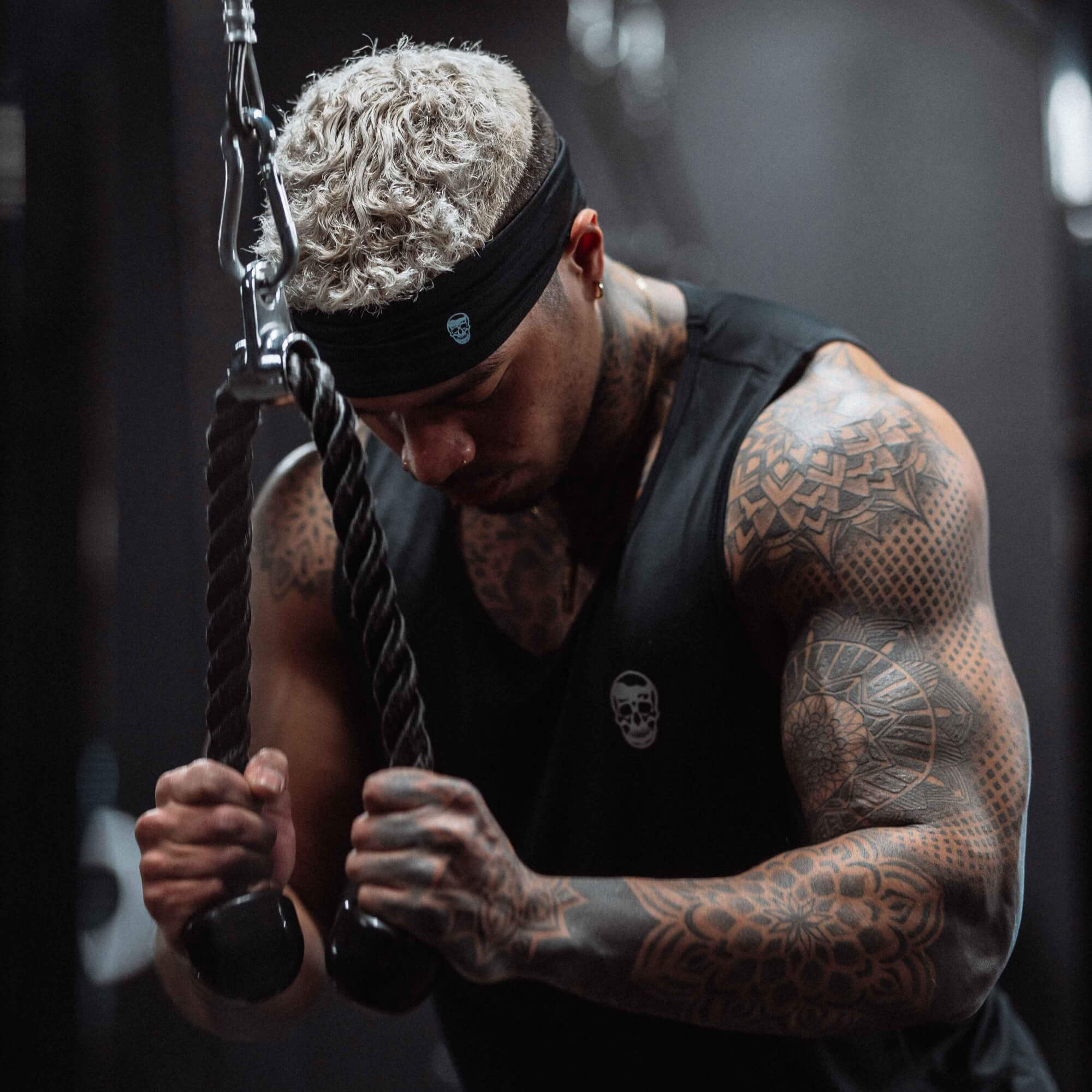 headband gym tricep pull down