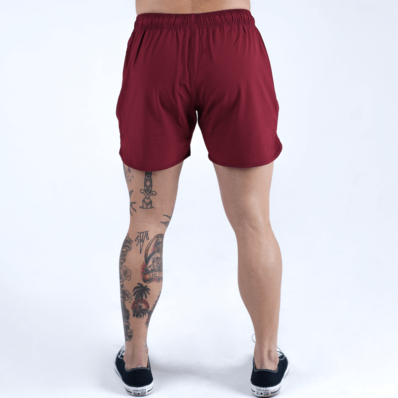 dynamic training shorts maroon back