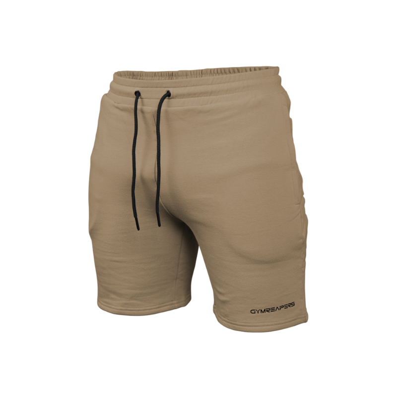 essential sweat shorts in tan