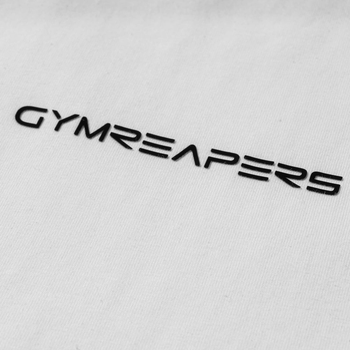 Axis Box Tee - White Gymreapers logo detail