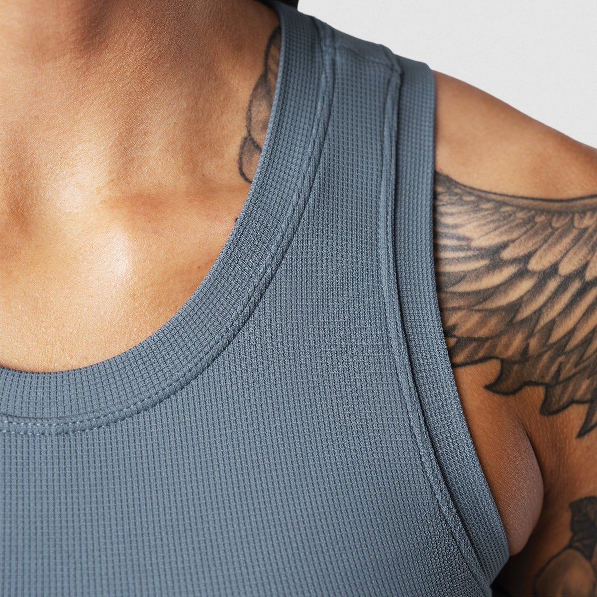 Axis Support Tank - Lake neckline and chest detail