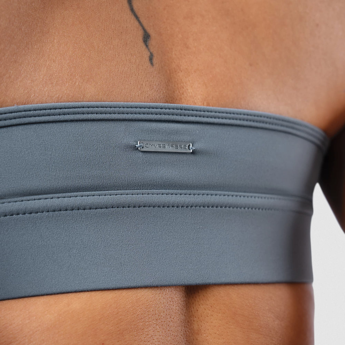 Axis Twisted Halter Bra - Lake Gymreapers logo detail