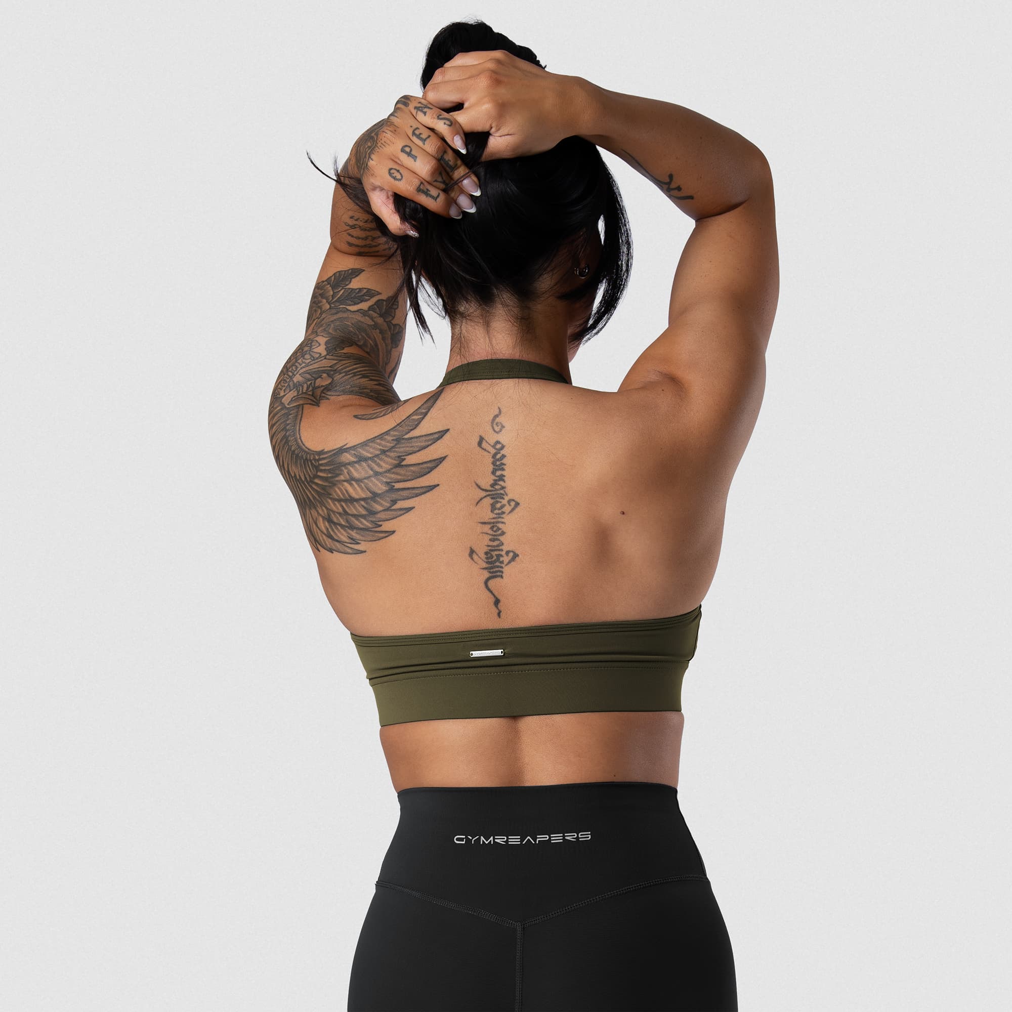 Axis Twisted Halter Bra - OD Green