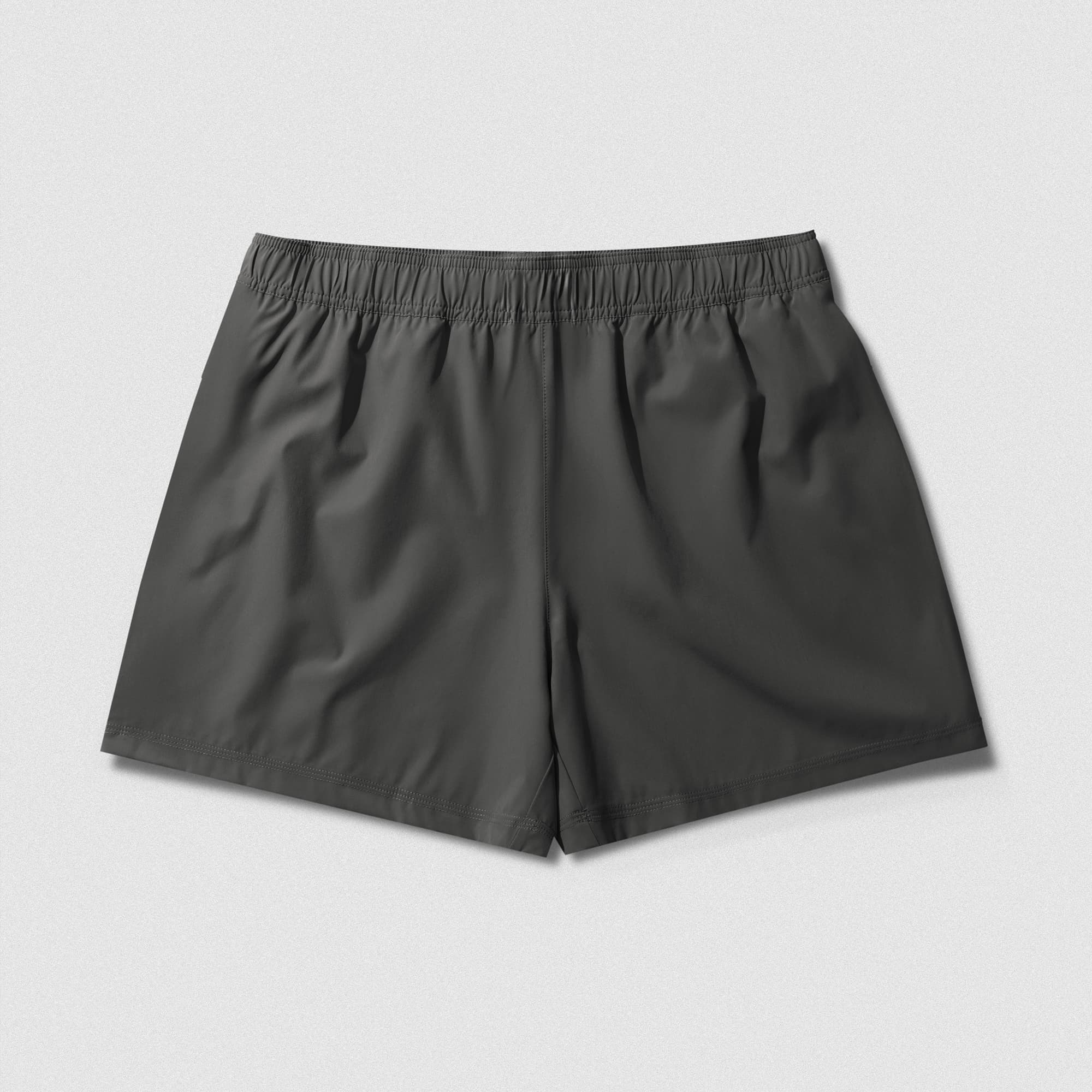 Back view of Men's Conquer 5 Inch Shorts - Dark Gray
