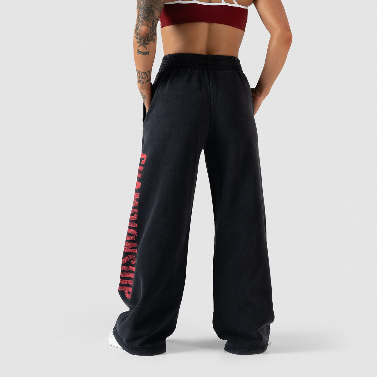 Back of the women's Championship Wide-Leg Jogger sweatpants
