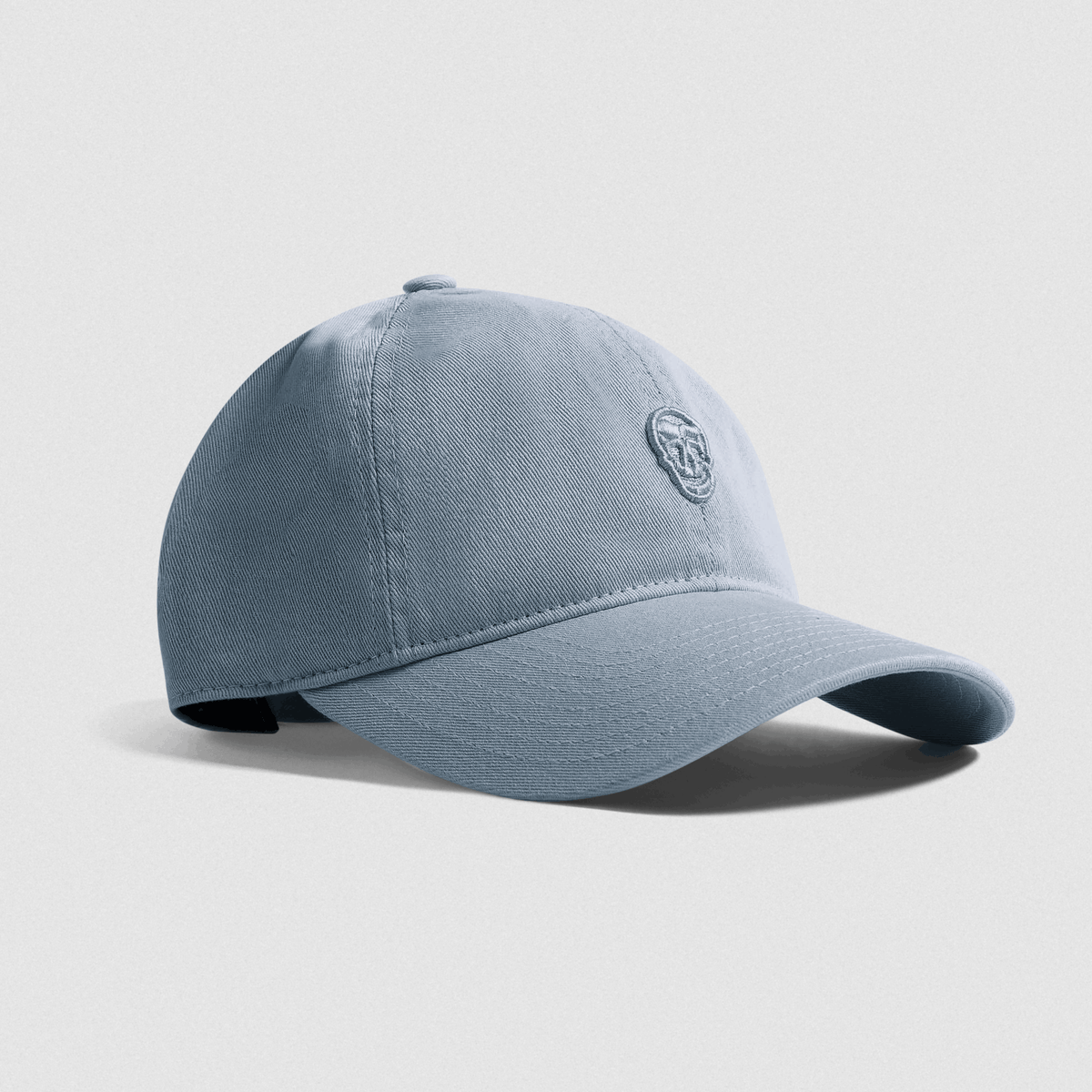 Washed 6-Panel Dad Hat in Lake – 3/4 Angle, Ghost Shot