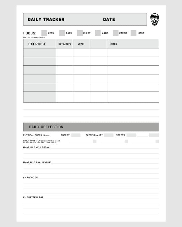 112 Daily Training Log Pages