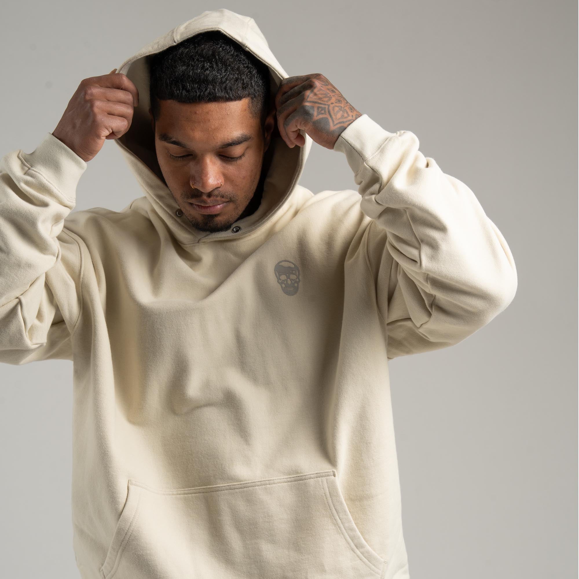Athlete wearing Bone Heavyweight Hoodie