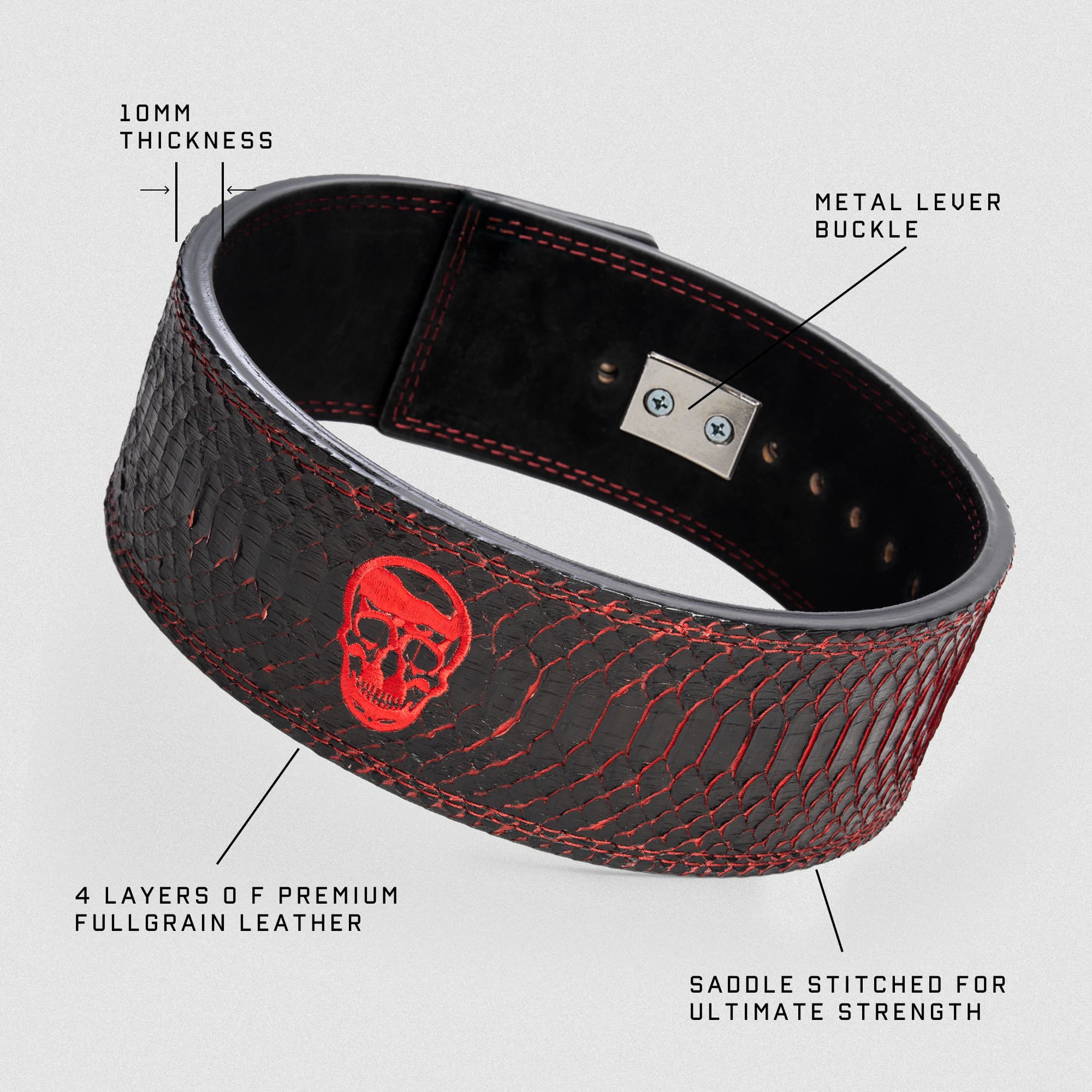 10MM Lever Belt - Blood Python