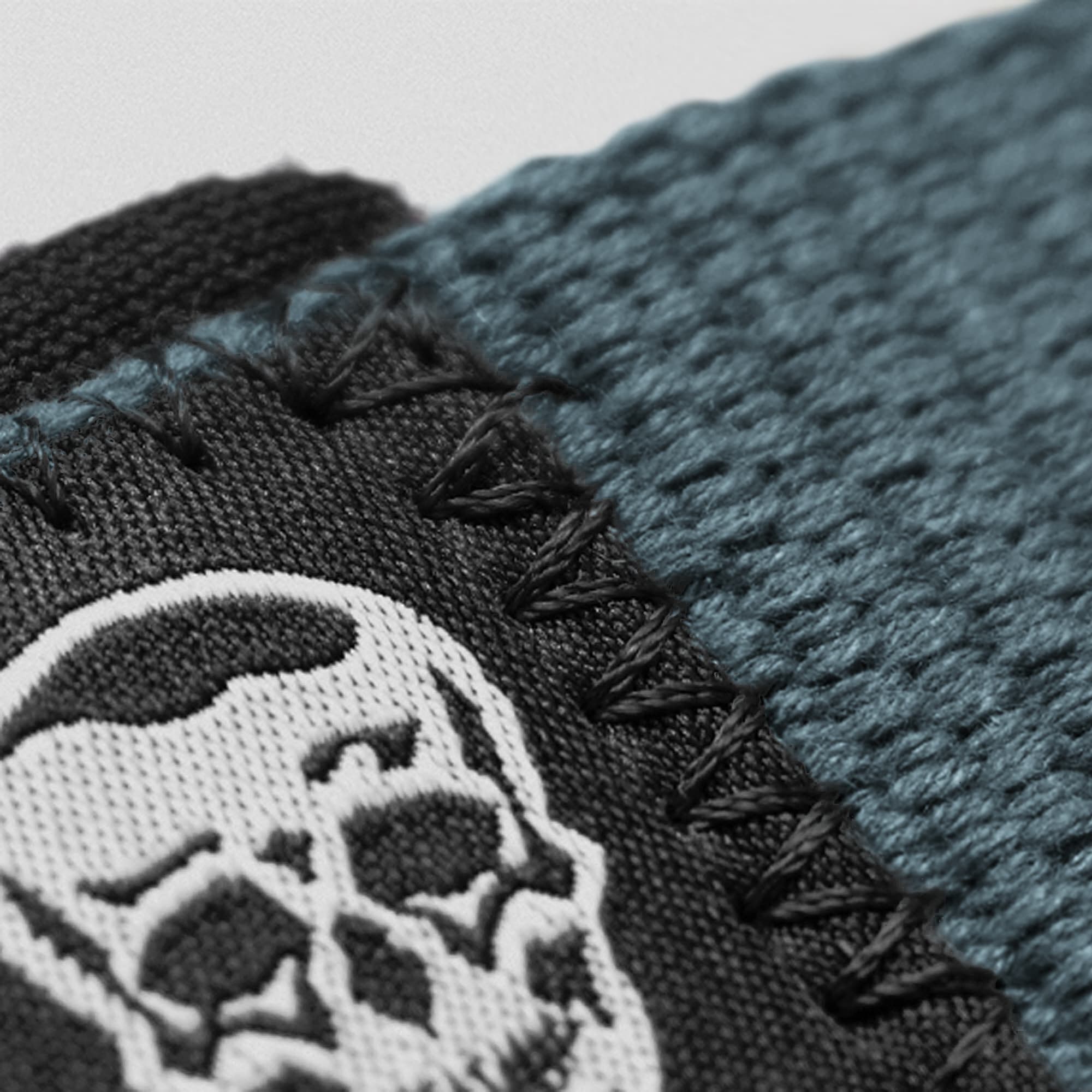 Glacier Blue Lifting Straps close up shot of logo