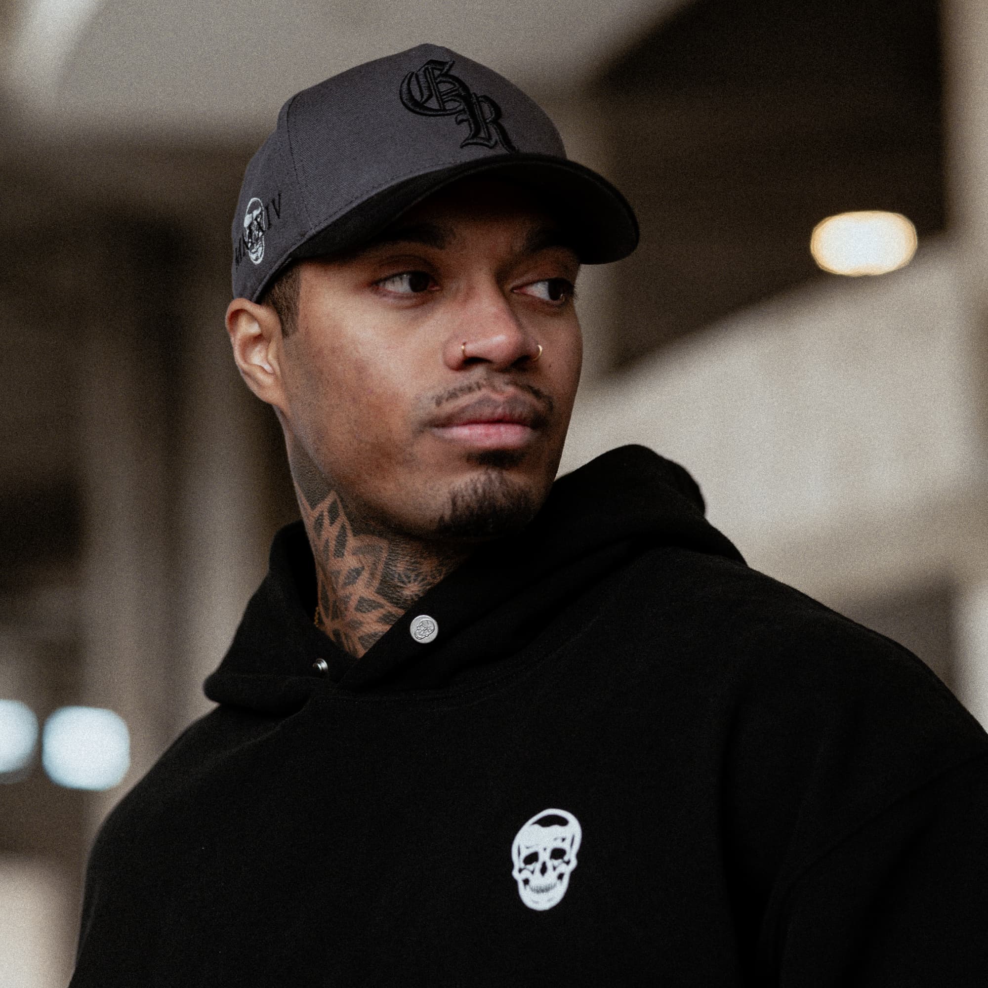 lifestyle shot of athlete wearing the initial suede hat