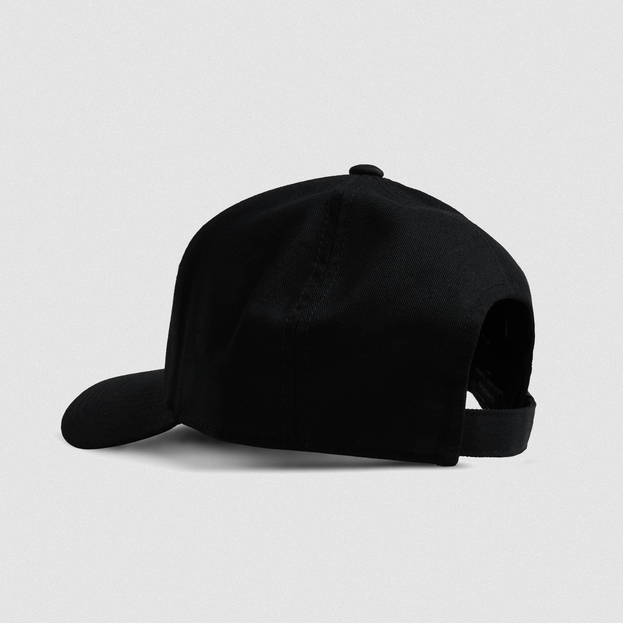 Reapers 5-Panel Cotton Hat - Black/White lay flat back view