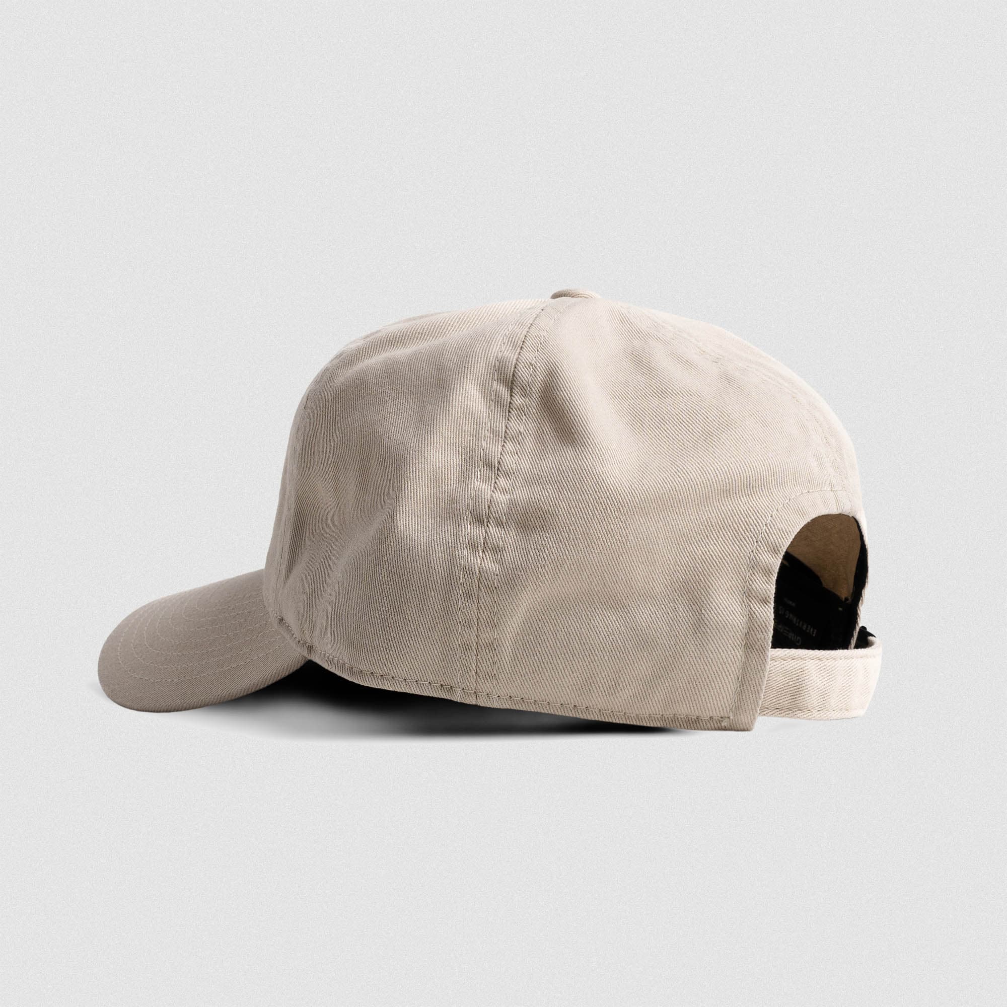 Washed 6-Panel Dad Hat - Tan lay flat back view