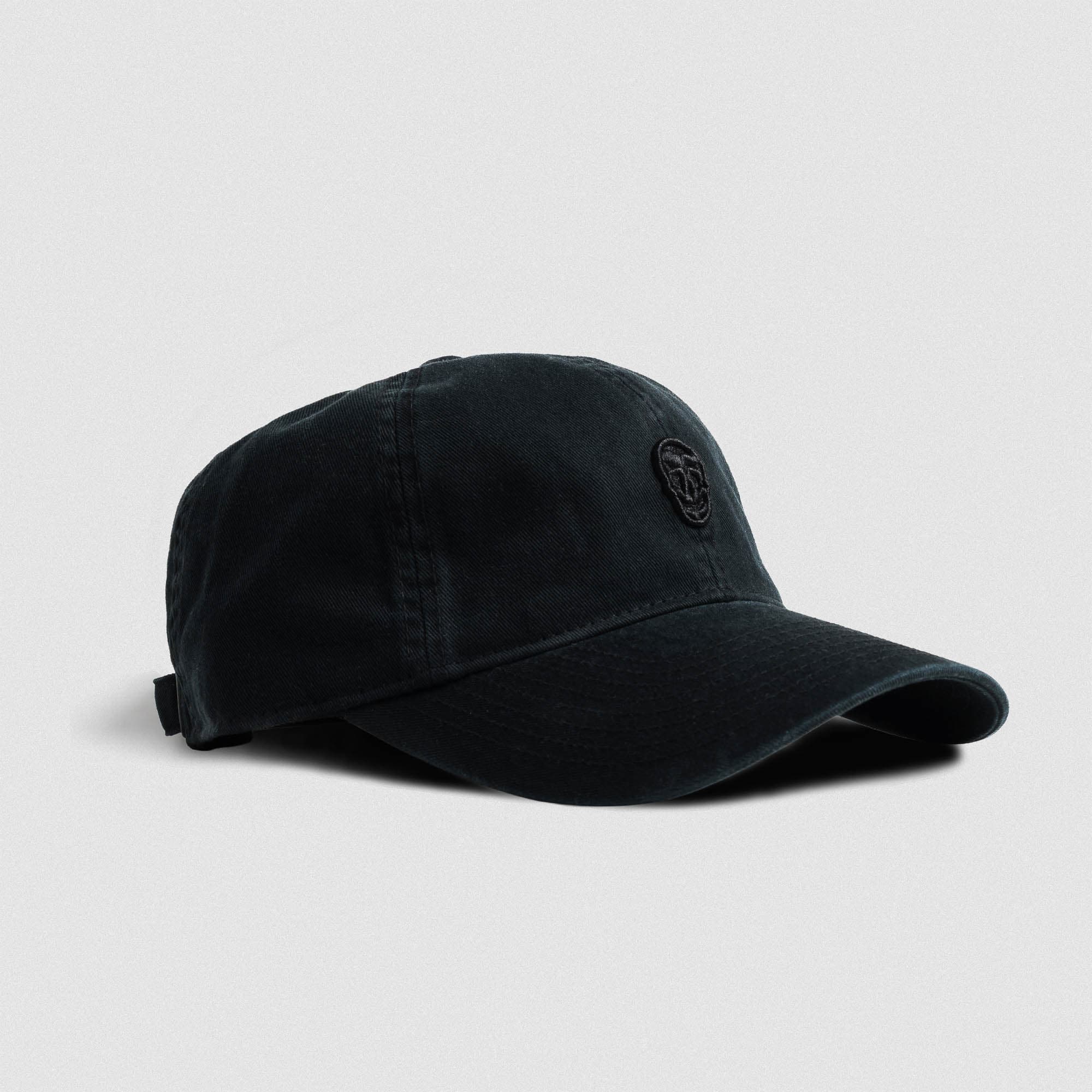 Washed 6-Panel Dad Hat - Black/Black main image