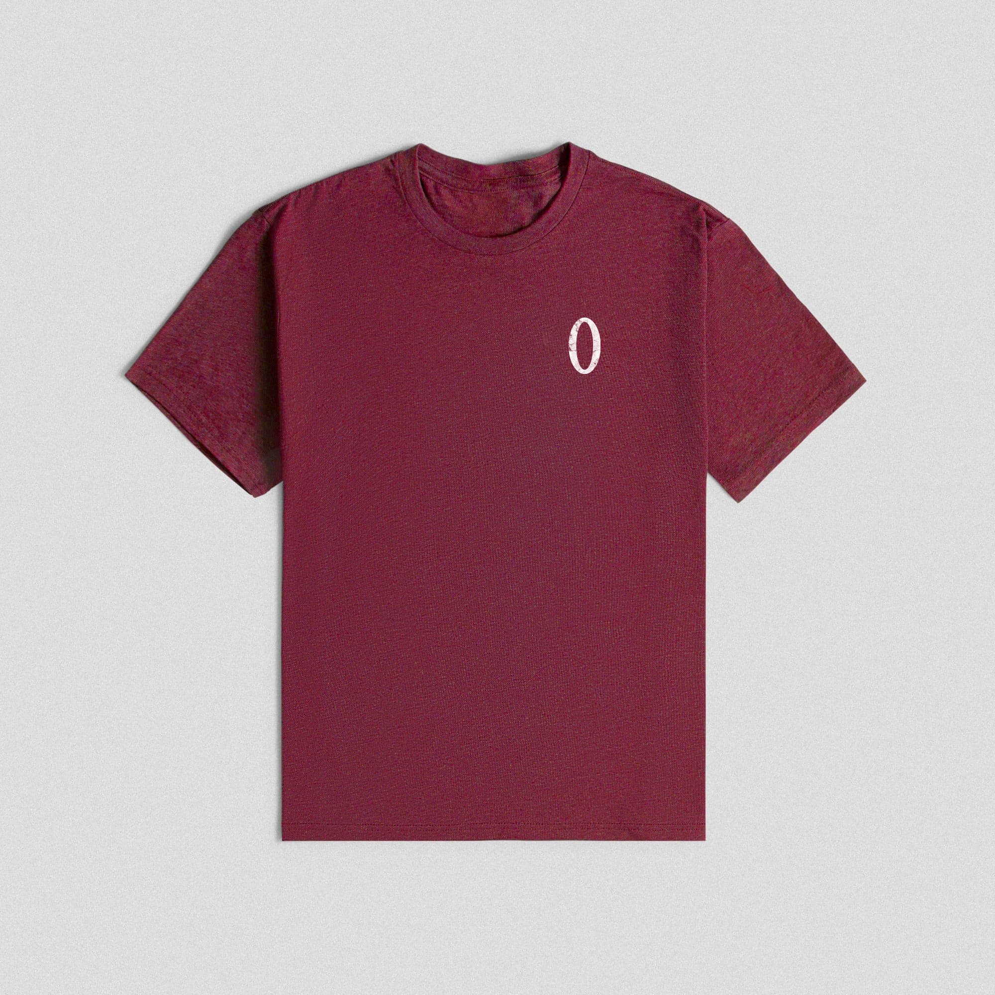 Front view of the Olympia Lifting Club Tee, with a small distressed white “O” graphic on the left chest.