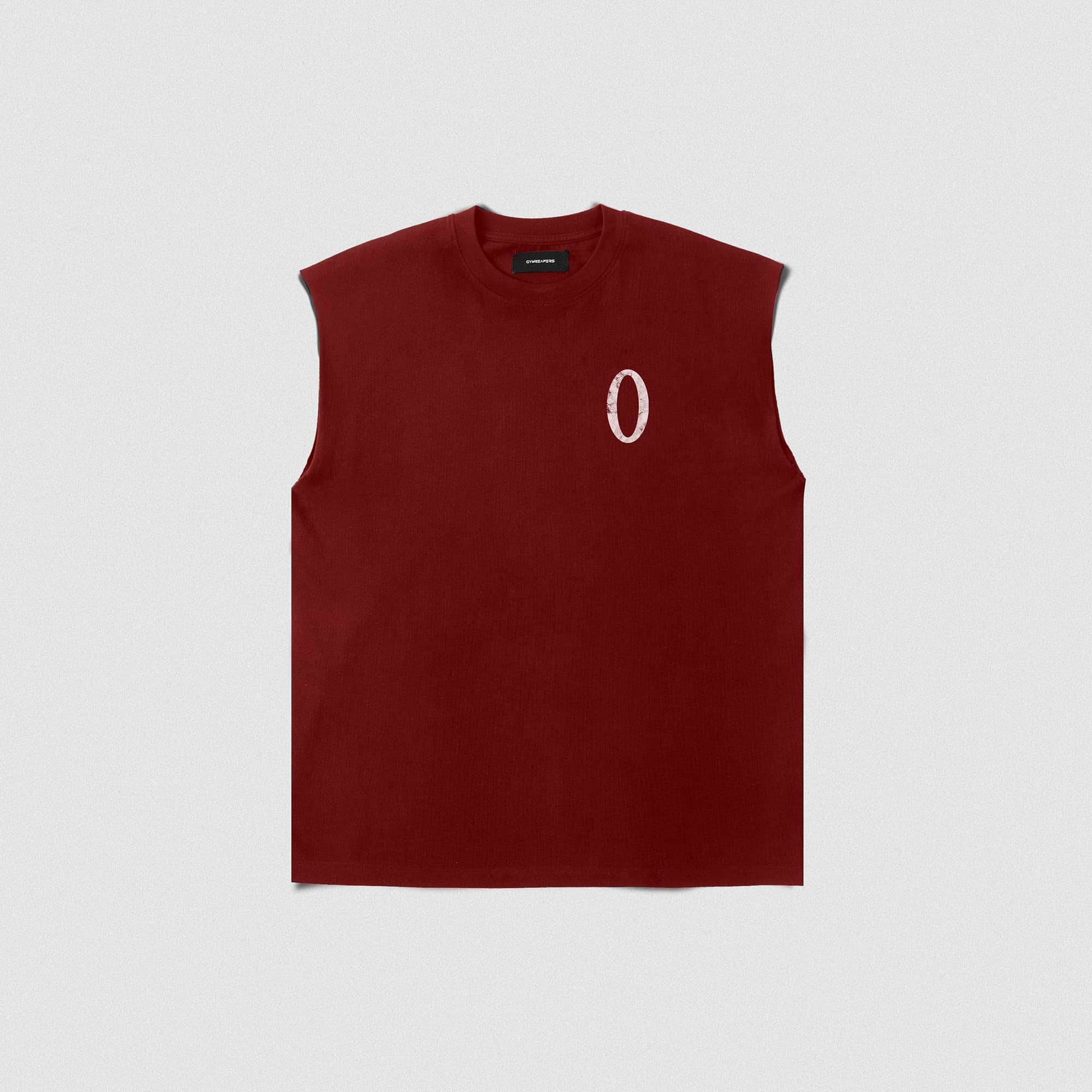 olympia cut off lay flat shot showcasing front chest graphic