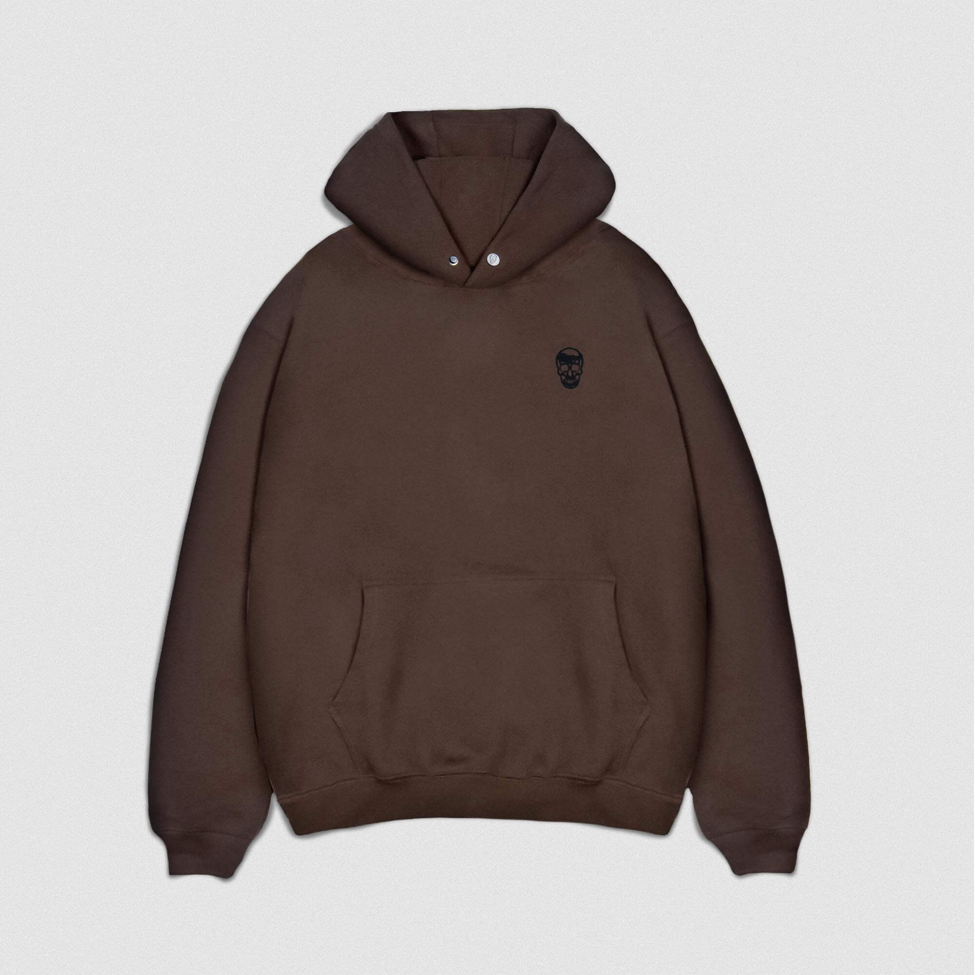 Toffee Heavyweight Hoodie lay flat front view