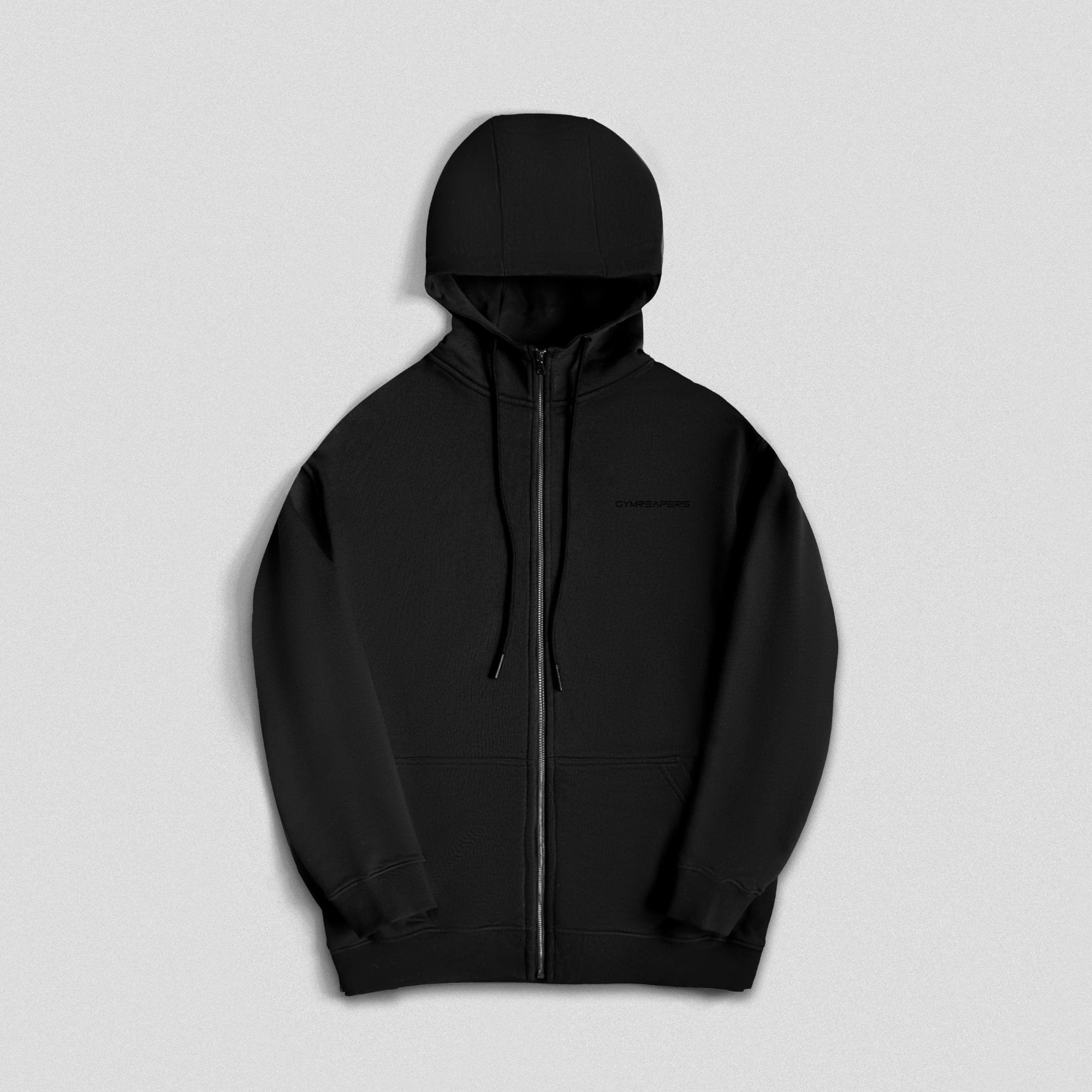 ascend zip up hoodie black black front