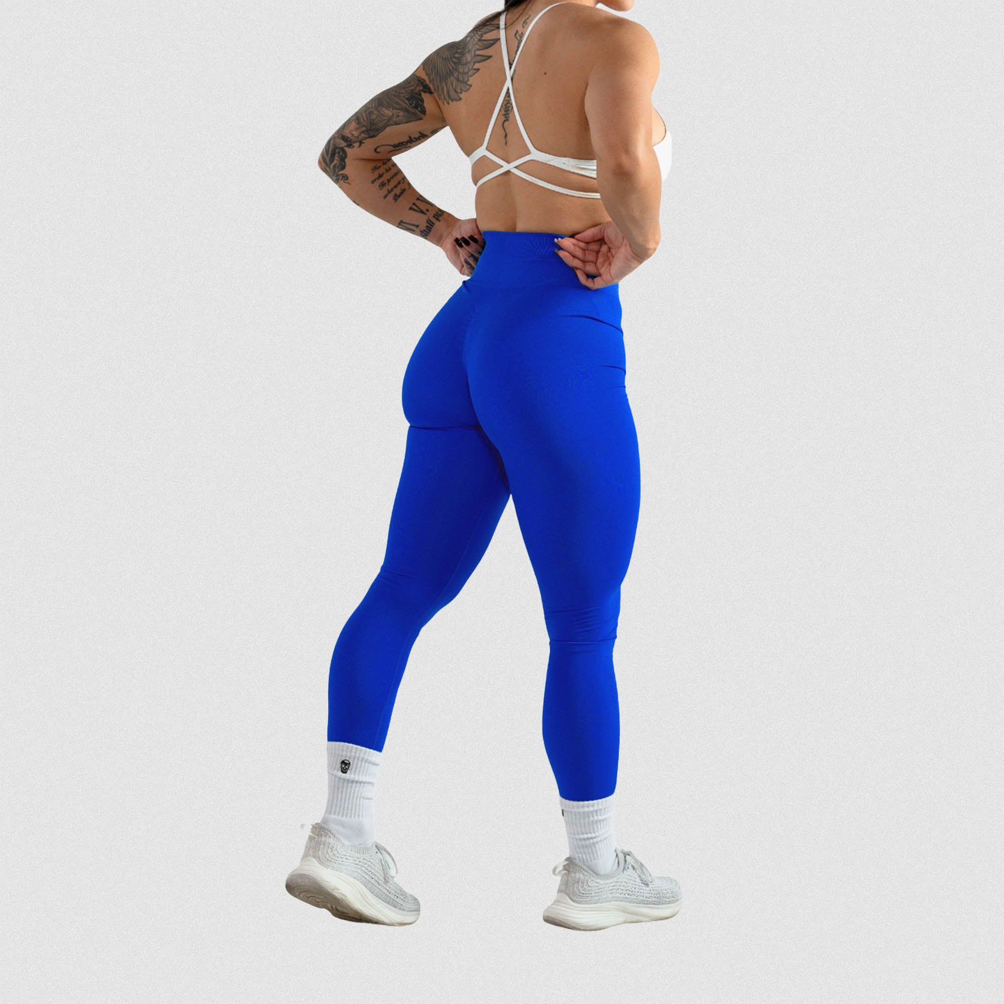 infinity leggings electric blue back