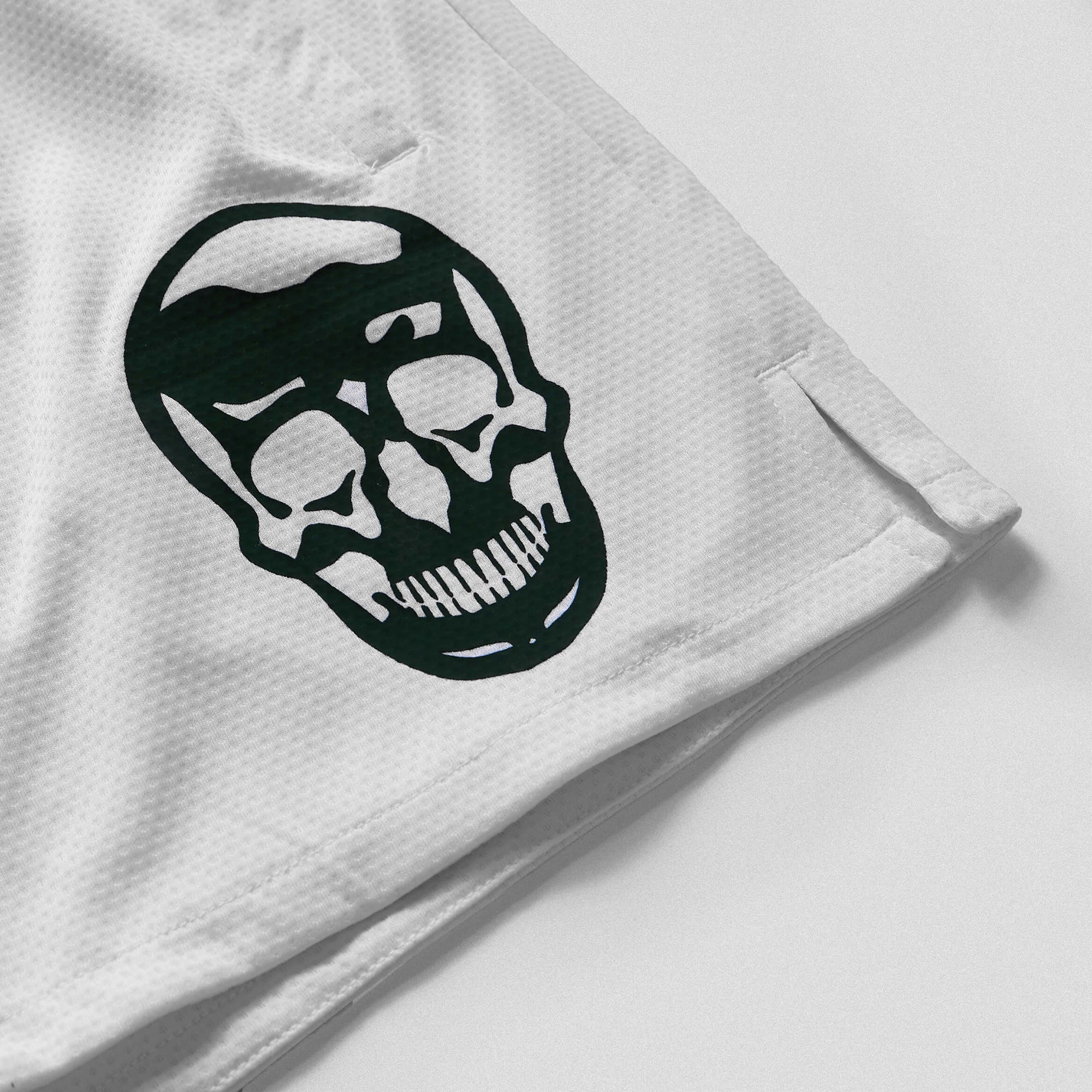 mesh shorts white balboa skull detail