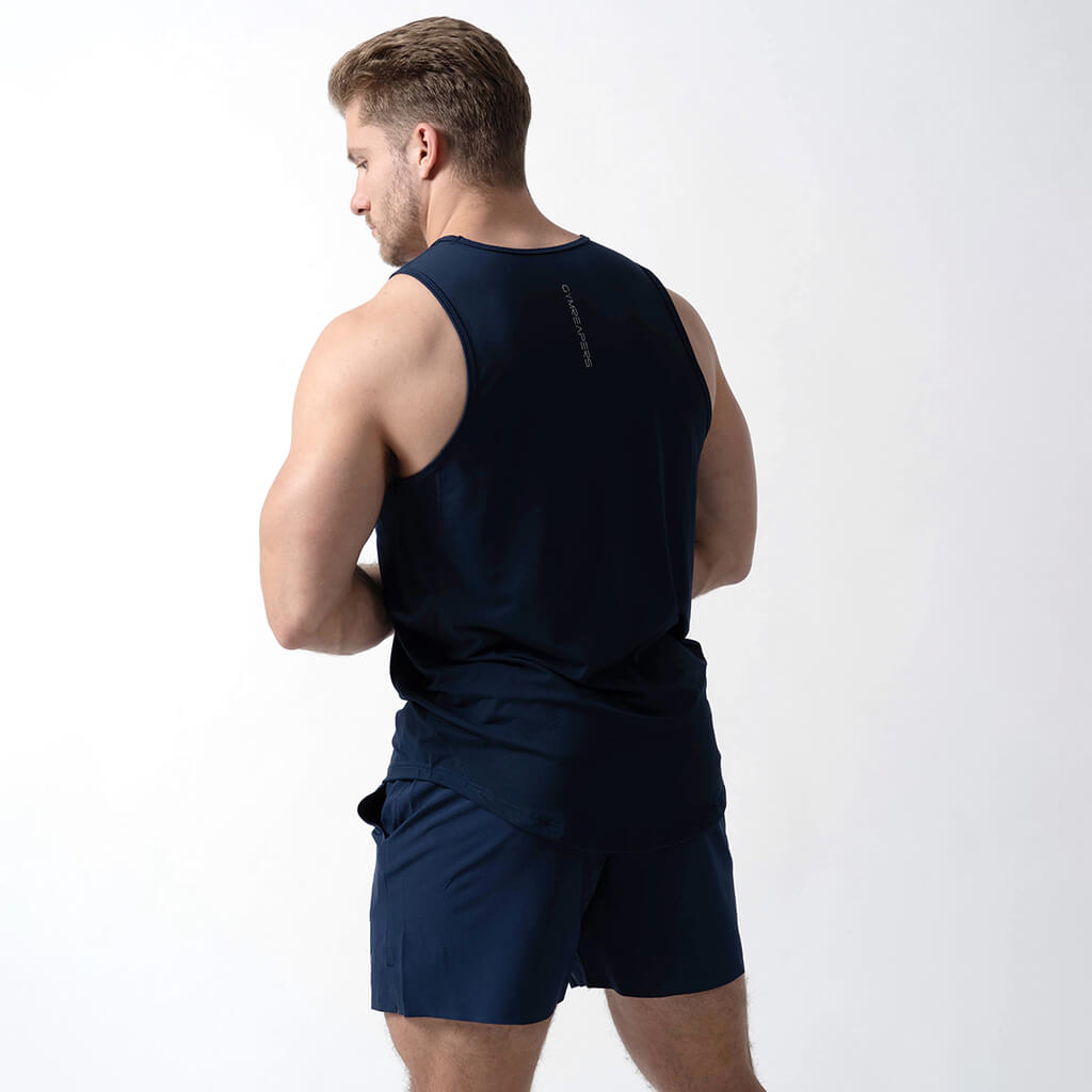 performance tank navy back