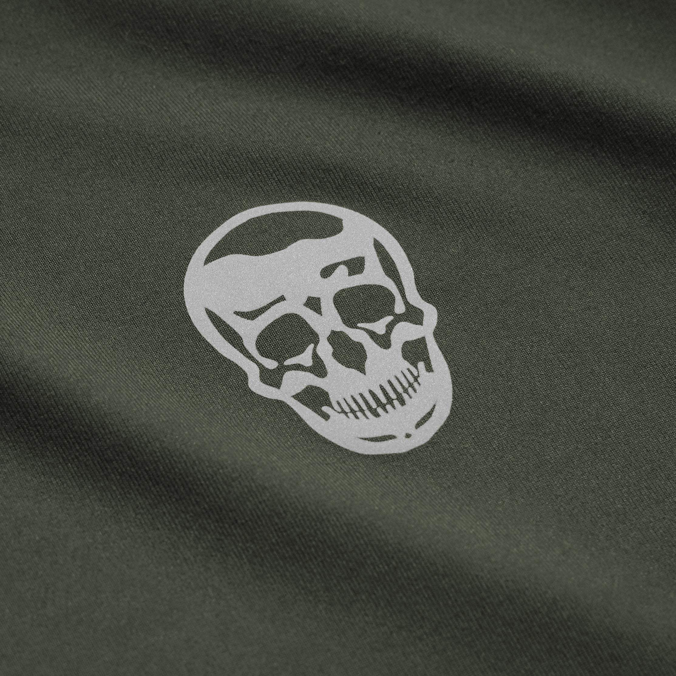 performance quarter zip od green skull