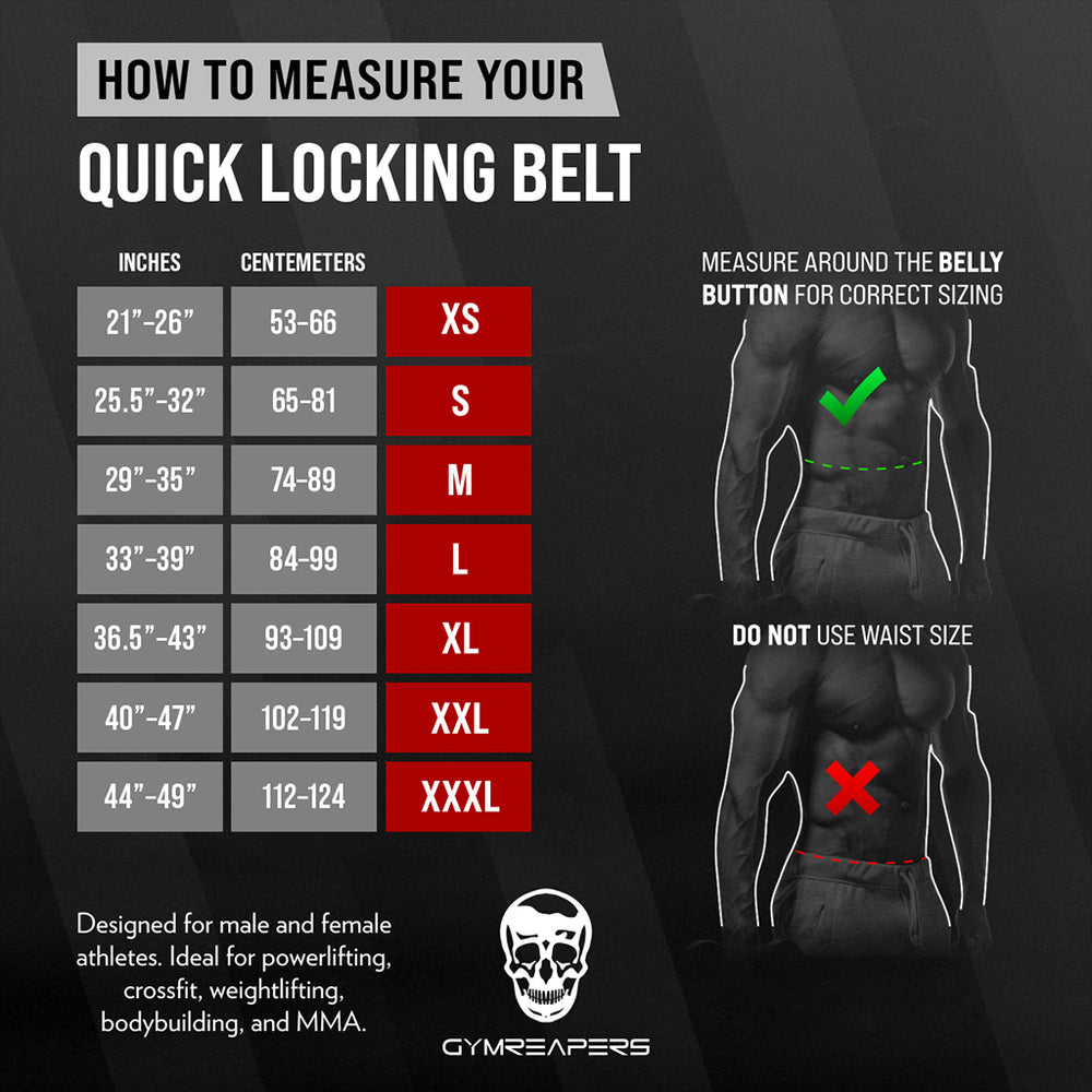 Inzer Sizing Guide Belt Gymreapers Training Kit | Premium Gear for Fast-Paced Training