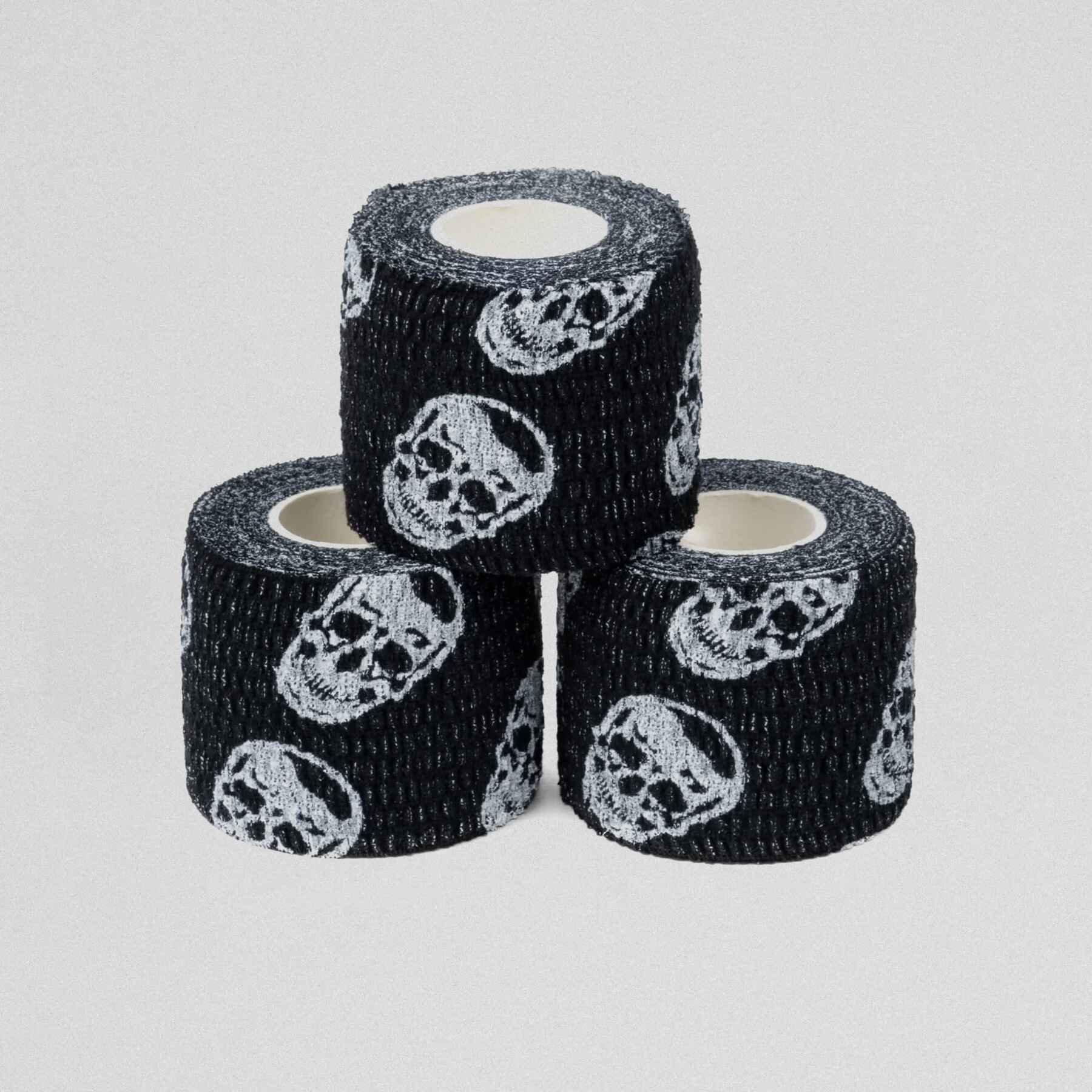 three pieces of skull tape stacked on top of each other.