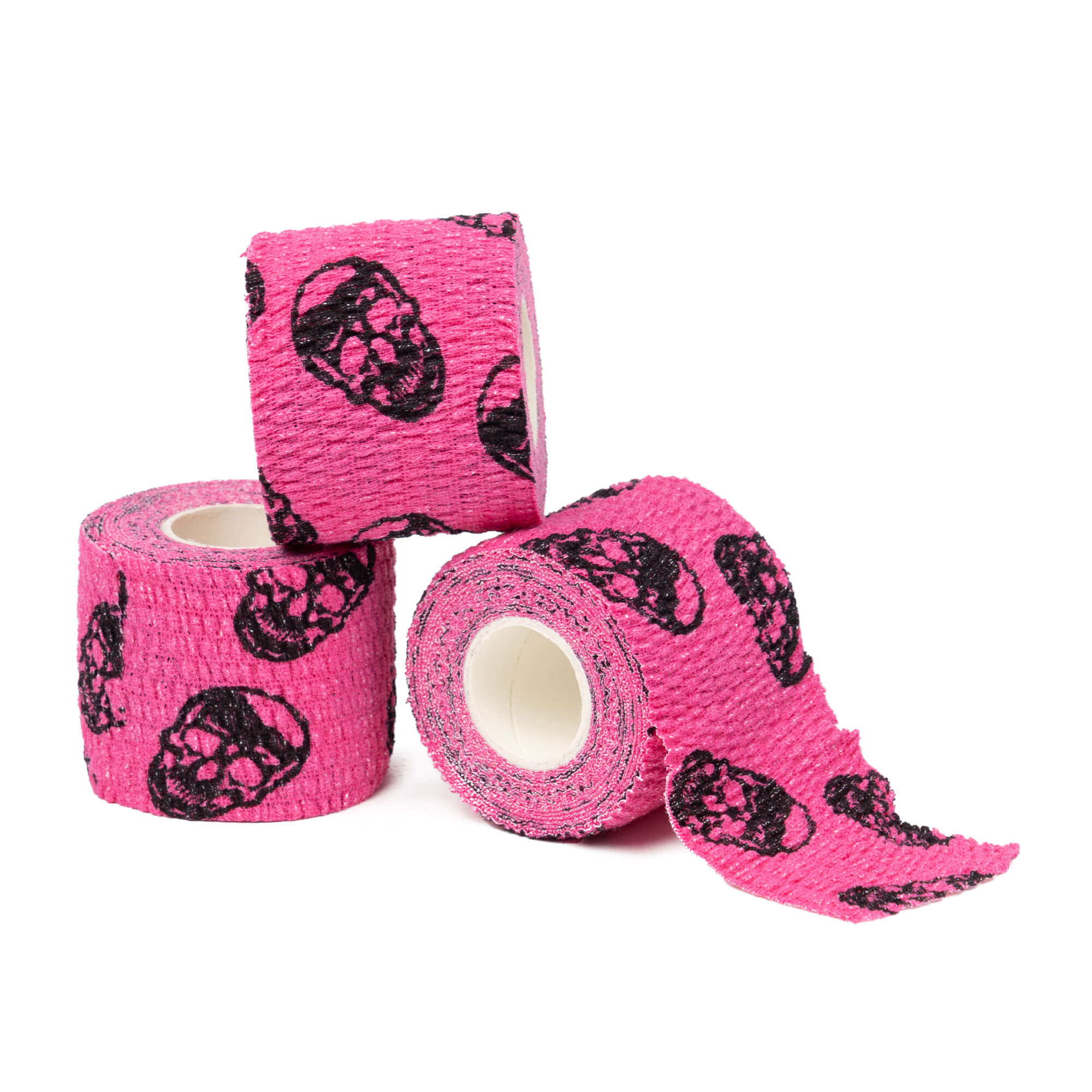 skull tape pink stacked trio tape roll