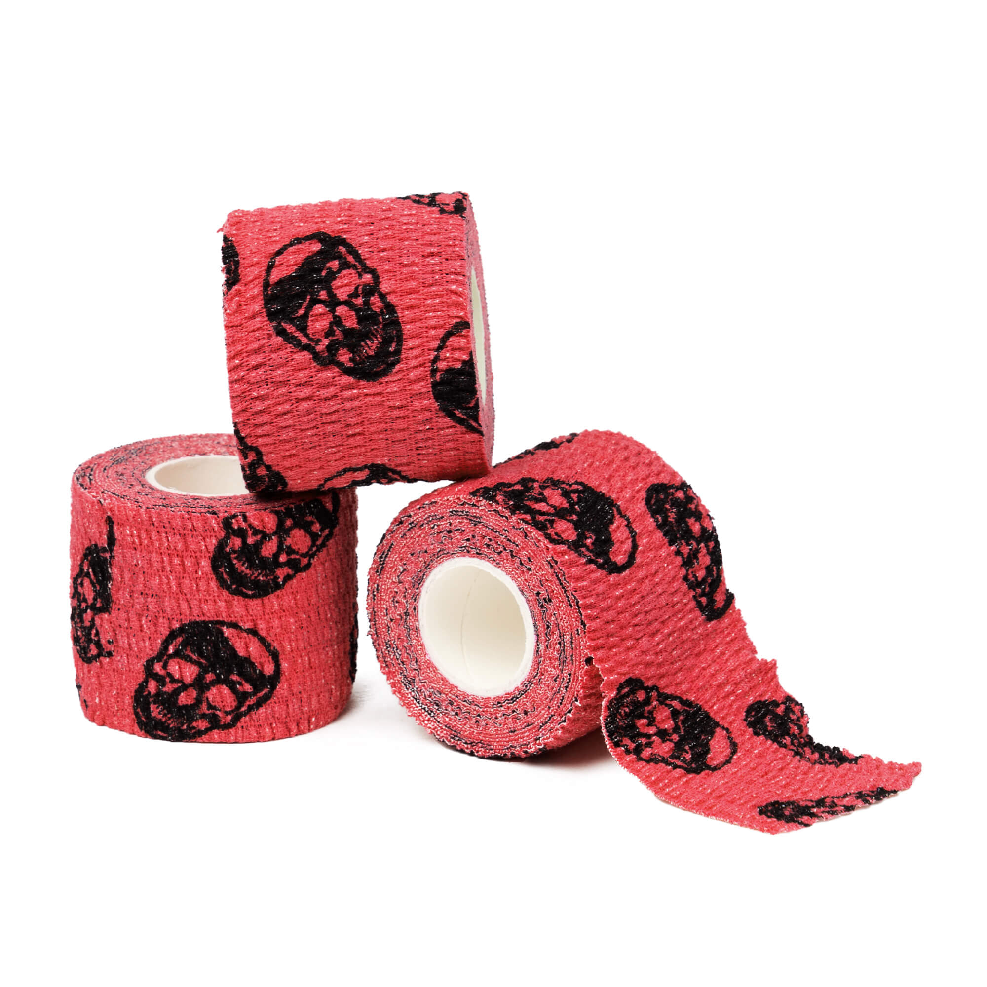 skull tape red stacked trio tape roll
