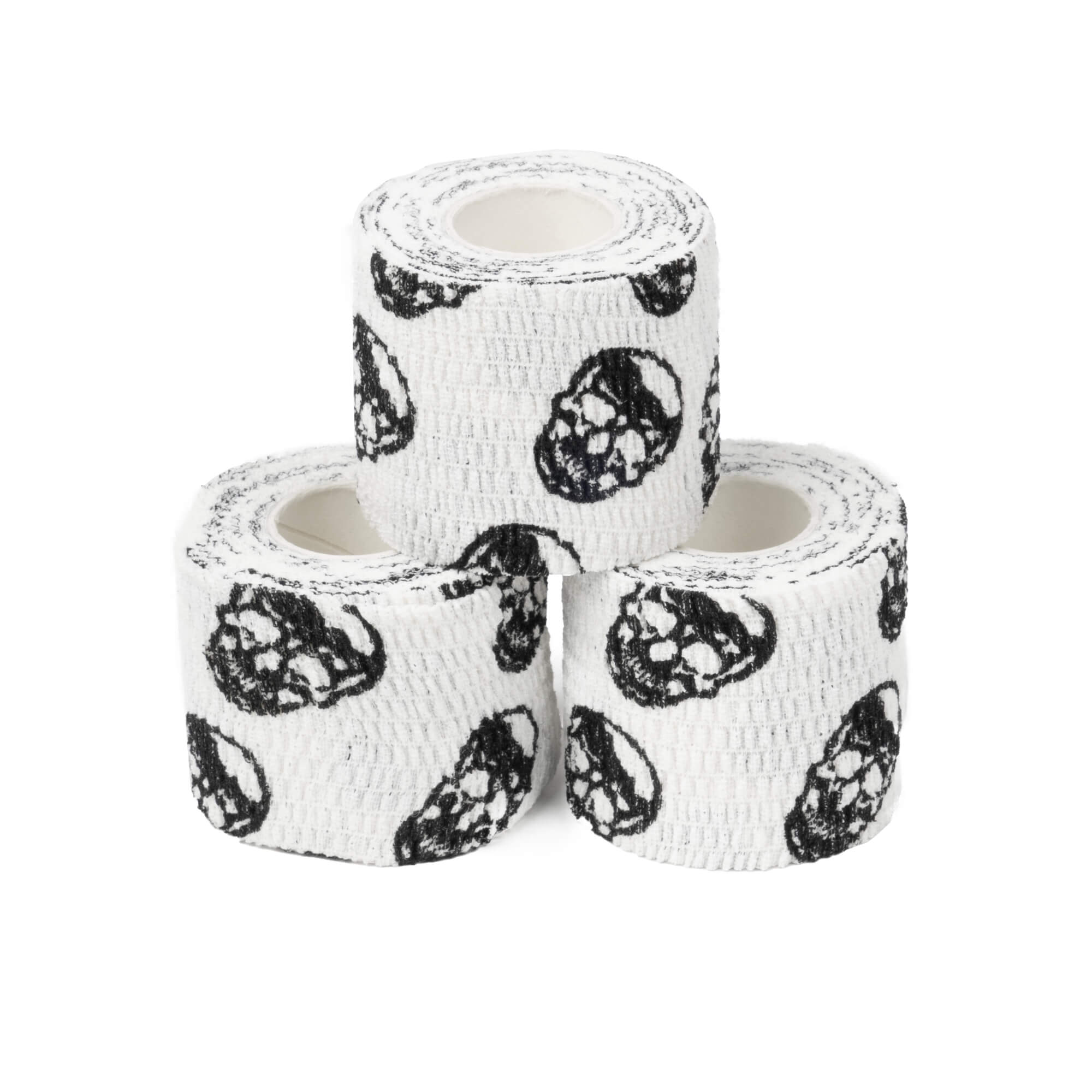 skull tape white stacked trio