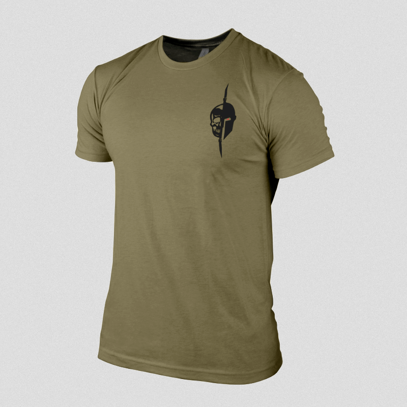 united tee front military green gray background