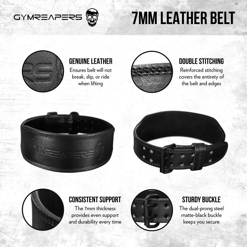 TUFF Weightlifting Belt | 7mm Genuine Leather Back Support