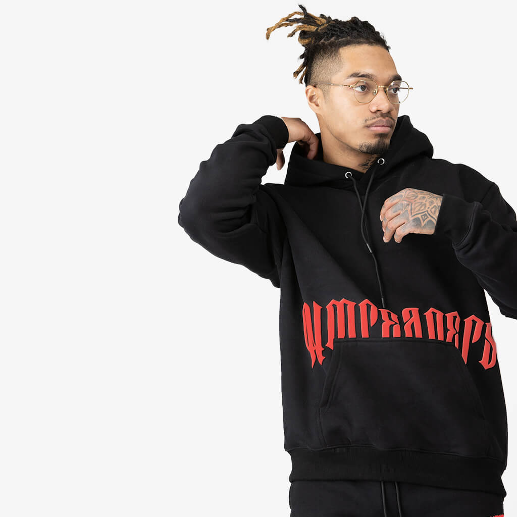 Thrasher hoodie black outlet and red