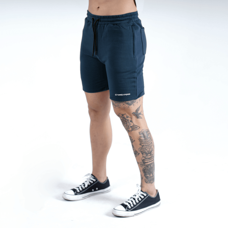 cotton sweat shorts in navy