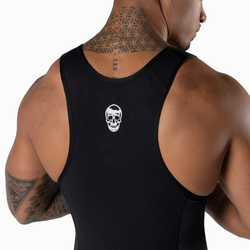 weightlifting singlet with skull